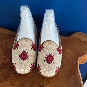 Women’s Zalo Ladybug Embroidered Tapestry Loafers Size 6